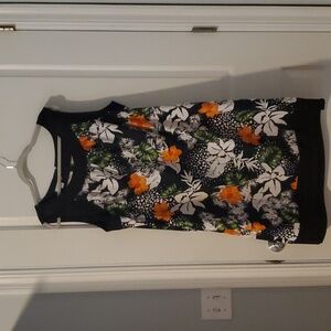 Black and orange floral sheath sz 18W